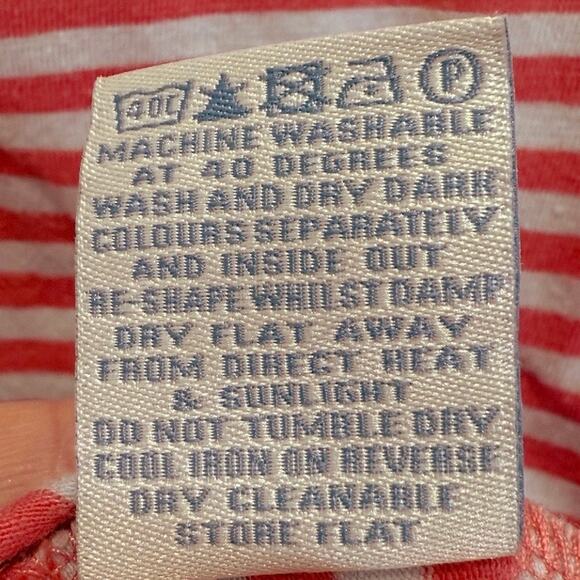 Boden V-Neck Top Size 4 Pink White Striped Cotton - Picture 10 of 12